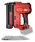 Heavy Duty 18 Gauge Cordless Brad Nailer And 2 Inch Electric Stapler Works With Milwaukee 18 V Battery with nails laid out.