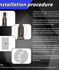Installation guide for Top Shelf Four Piece Bluetooth TPMS Sensor Kit For Tesla Model 3 Y S X 2020 To 2025 with detailed steps.