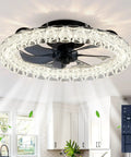 Neojoyoenix Light Fixture, Galaxy Ceiling Fans with Kit in black, LED light source, flush mount design, viewed from below.