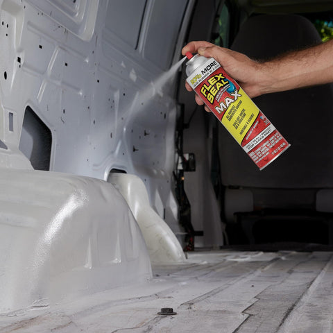 Applying Two Pack 17 Oz Clear Rubber Sealant Spray That Stops Leaks Instantly, Waterproof Coating for van interior
