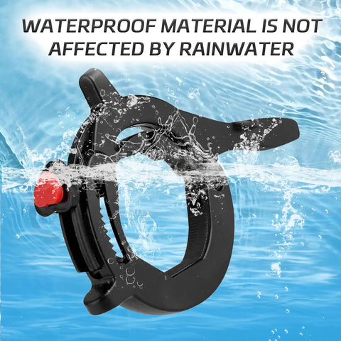 Ride Easy Universal Motorcycle Cruise Control Throttle Lock With Quick Release Button shown in water, demonstrating waterproof ABS material.