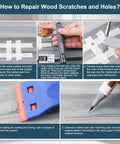 How to Repair Wood Scratches on Laminate with Heat Pen and Wax Blocks from Knock Out Those Stubborn Scratches On Laminate Or Vinyl Wood Floors With This Hassle Free Repair Kit Including A Heat Pen Eleven Wax Sticks And Dual Tip Markers For A Smooth Furniture Touch Up.