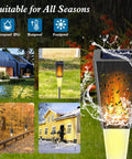 Solar Powered Pathway Lights 4 Pack Multicolor Outdoor Garden Lights IP67 Waterproof, unique pattern glow in various settings