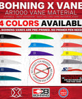 Bohning X Vane in 14 colors, AR1000 durable material. Includes focus: X Vane 2.25 Inch Hunting 3D Target Vane Black.