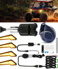 Universal UTV Turn Signal Kit With Horn, Hazard Lights, And Lever Column Switch, Plug And Play Prewired ATV Blinker components