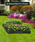 Heavy Duty Metal Landscape Edging Kit With Stakes 19 Feet Total 46 By 10 Inch Galvanized Steel Lawn Border Black No Dig Easy Install in garden
