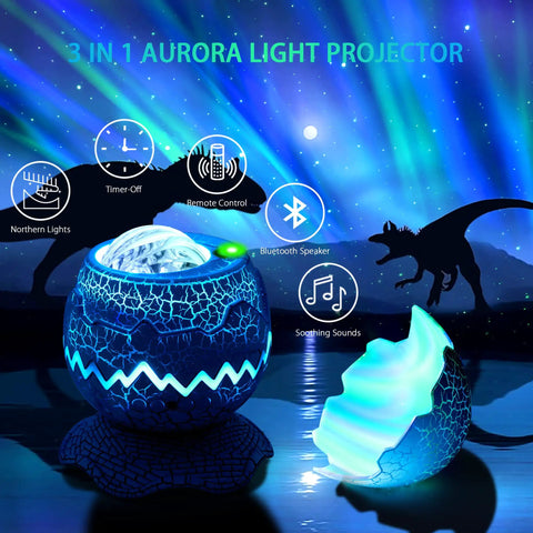 4 In 1 Aurora Galaxy Projector With Bluetooth Speaker White Noise Night Light And Moving Stars For Bedroom Decor Kids And Adults Beaming Northern Lights Ambience For Sleep And Christmas Vibes Beige Finish shown with features