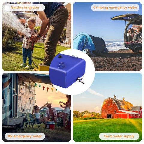 Portable Water Storage Bladder Tank 90 Gallons Large Capacity Blue Water Container for camping, garden, and farm use.