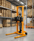 Tough Manual Straddle Pallet Stacker Powers Through 2200 Lbs Loads Without Breaking A Sweat Features hand hydraulic pump and 63 inch lift height.