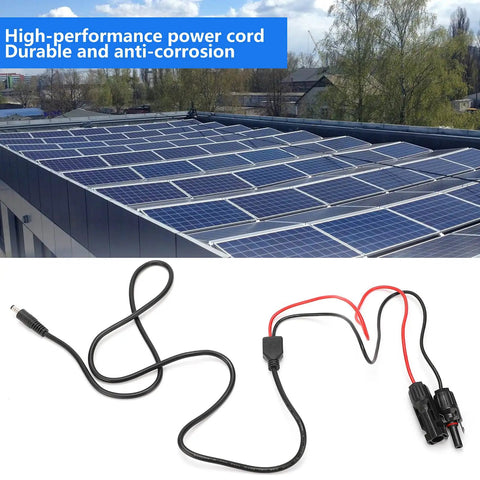 Brass DC5521 Solar Power Cord 300V For Household Appliances Flexible Heavy Duty Cable For Stable Power Transmission Everyday Home Use Plug In Ready Kink Resistant Easy Storage, 0.5m black cord