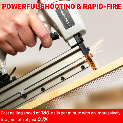 Pneumatic Pin Nailer 23 Gauge Headless Micro Pinner For Cabinets And Interior Decor in action showing low jam rate