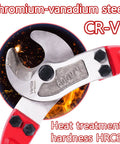 Professional Heavy Duty Cable Cutters 14 Inch Wire Snips Using Premium Chrome Vanadium Steel close-up view of cutting edge.