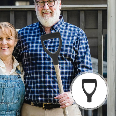 Ergonomic Garden Shovel Grip Handle Replacement Spade Handle for Gardening Tools showcased with handle detail inset