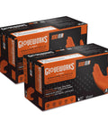 Orange 8 Mil Nitrile Disposable Gloves Heavy Duty Chemical Resistant Powder Free Latex Free For Mech And Auto Work Industrial Grade Textured Palm XL Size 2 Boxes Of 100