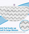 Close-up of thick microfiber pad with scrubbing strips for Six Pack 1940 Mop Pads For PowerFresh Steam Mop Fits 1806 1544 1440