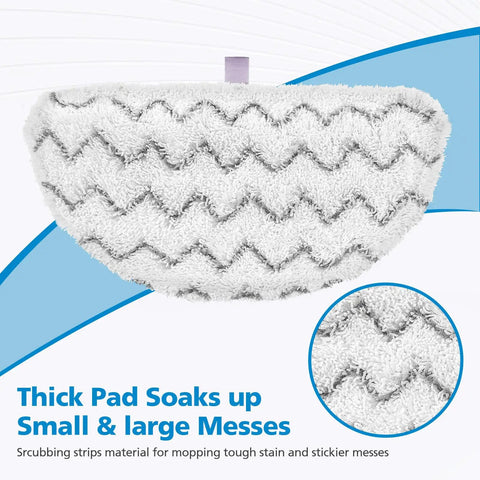 Close-up of thick microfiber pad with scrubbing strips for Six Pack 1940 Mop Pads For PowerFresh Steam Mop Fits 1806 1544 1440