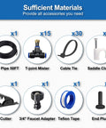 Outdoor Patio Misting Kit 50 Foot Hose Cooling System For Backyard Garden Greenhouse Deck Canopy Pool Porch Trampoline Party Accessories DIY Easy Cut To Fit No Fuss Easy Setup included components