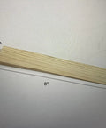 Hella Durable Kiln Dried Cedar Shims Bulk Case 420 Count Rot Resistant 8 Inch Fine Tip Wedges shown from side with dimensions.