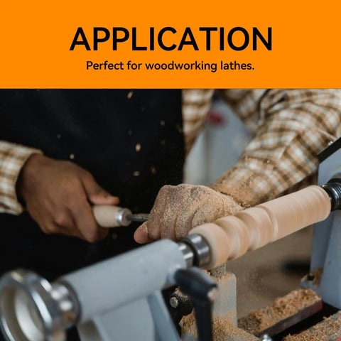 Person using lathe with Beefy Heavy Duty Live Tailstock Center MT1 Morse Taper in woodworking application