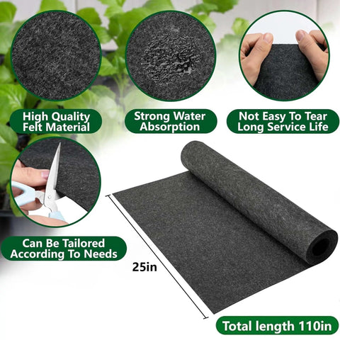 self watering plant mats Automatic Plant Watering Mat 110x25 inch Wicking Pad✓