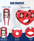 Dual Tandem Zip Line Pulley For 8 To 13mm Rope, Beefy Aluminum Alloy Shell With Stainless Bearings For Smoother Run, 25KN Strength Hauling Rigging
