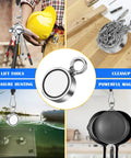 Powerful 1000LBS Double Sided Neodymium Magnet Fishing Kit with 20m Rope, lifting tools, cleaning nails, treasure hunting gear