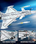 Rafale Inspired Fighter Jet Building Set For Adults And Teens 14 And Up, 2099-Piece 1:18 Scale Military Aircraft Model Kit in flight