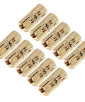 Polished Brass Hidden Cabinet Hinges, 10 Pcs M10x22mm, 180 Degree Opening Concealed Cylindrical Hinges for DIY Projects