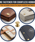 Rock Solid 100 Pack Chicago Screw Binding Posts With Heavy Duty Brass Plated Finish For Scrapbooking Photo Albums And Leather DIY Craft Projects That Truly Delivers The Goods showcased in various applications for leather and fabric crafts.
