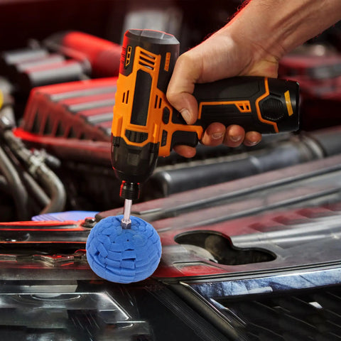 3 Inch Polishing Ball For Drill Detailing Adapter Round Buffing Cone Finishing Pad on car hood