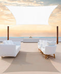 10 By 13 Foot White Sun Shade Sail Rectangle Canopy Awning Fabric Cloth With UV Block over patio furniture outdoors