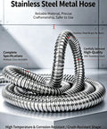 Tough As Nails 304 Stainless Steel Flexible Conduit Heavy Duty Anti Bite Metal Cable Protector coiled, showcasing its flexibility and durability.