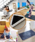 Collage of uses for Eight Pack Non Slip Rug Gripper Pads For Hardwood Floors And More No Fuss Double Sided Reusable Washable Carpet Grippers No Residue Removable Corner Holders For Area Rugs On Tile Laminate Vinyl Marble.