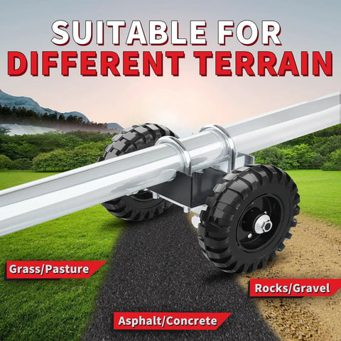 8 Inch Gate Wheel For Sliding Driveway Gates, Heavy Duty Rolling Wheel With 600Lb Capacity installed on tube, terrain use.