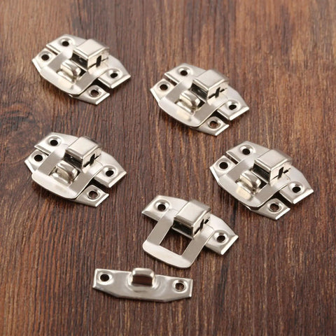Antique Silver Box Hasp Lock Kit 20 Pcs for Jewelry Boxes and Suitcases 24x19mm Durable Iron Hardware
