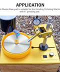 6 Inch Aluminum Master Lap Rock Solid Backing Plate with Half Inch Arbor on polishing machine for lapidary work