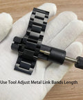 Watch Band Link Removal Kit For Metal And Stainless Steel Bands Pro Grade Tool Free Sizing Pin Remover held in gloved hand