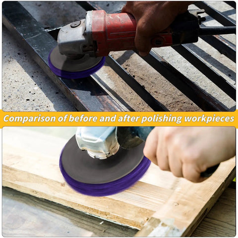 Fifteen Pack Strip Discs For Angle Grinders Four And A Half Inch By Seven Eighths Inch Paint Stripping And Rust Removal Wheels in use
