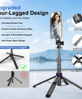 4 In 1 Magnetic Tripod For iPhone With 1 Quarter Inch Screw 53 Inch MagSafe Selfie Stick Tripod with upgraded four-legged design