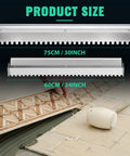 Heavy Duty 30 Inch Square Notched Tile Trowel For Large Tiles And Thick Bed Mortar shown with size comparison