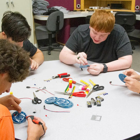 Blinky Robot Soldering Kit For Beginners And Students Cool Hands-On Classroom Bundle With 30 STEM Electronics Projects Learn Soldering And Build Circuits LEDs Transistors Capacitors Resistors Ages 13 And Up classroom soldering activity