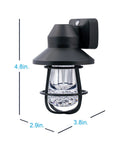 Side view of Vintage LED Night Light Plug In Dusk To Dawn Sensor For Farmhouse Decor Cozy Vibe Mood Lighting, black.