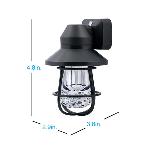 Side view of Vintage LED Night Light Plug In Dusk To Dawn Sensor For Farmhouse Decor Cozy Vibe Mood Lighting, black.