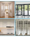 Bifold Door Hardware Repair Kit, 2 Pack For Bi Fold Sliding Closet Doors Replacement with top and bottom pivots, installed view.