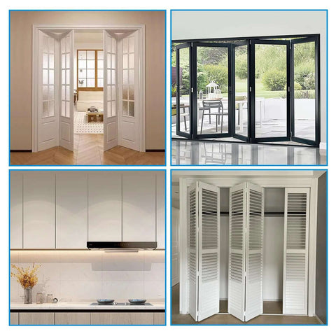 Bifold Door Hardware Repair Kit, 2 Pack For Bi Fold Sliding Closet Doors Replacement with top and bottom pivots, installed view.