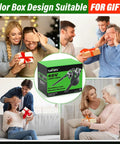 Family exchanging gifts with 3 In 1 Cordless Leaf Blower Vacuum Mulcher With Brushless Motor 385 CFM gift-wrapped box visible