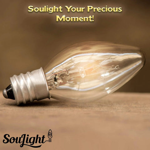 15 Watt Salt Lamp Replacement Bulb for Himalayan Salt Lamps and Decor E12 Socket C7 Base Lit Warm White Glow close-up