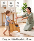 Premium Wooden Two Step Stool Duo Featuring Tough As Nails Build Quality And Wide Non Slip Steps That Handle Up To 350 Lbs Like A Champ For Kitchen And Bath, child carrying stool.