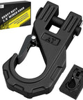 Black Three Eighths Inch Winch Hook Heavy Duty Forged Steel With Safety Latch 20 Ton Break Strength with packaging
