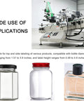Heavy Duty Automatic Desktop Labeling Machine With Slick Touchscreen Interface For Straight Up Flat Or Spot On Fixed Point Sticker Mounting On Glass Bottles And Tin Cans 110V with various jars displayed.
